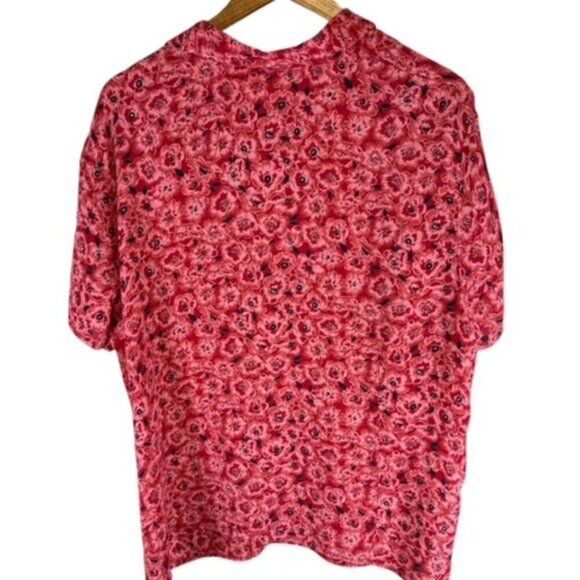 Kathie Lee Top Womens Size 22W/24W Dark Pink Floral Embroidered Button Front - Picture 2 of 10